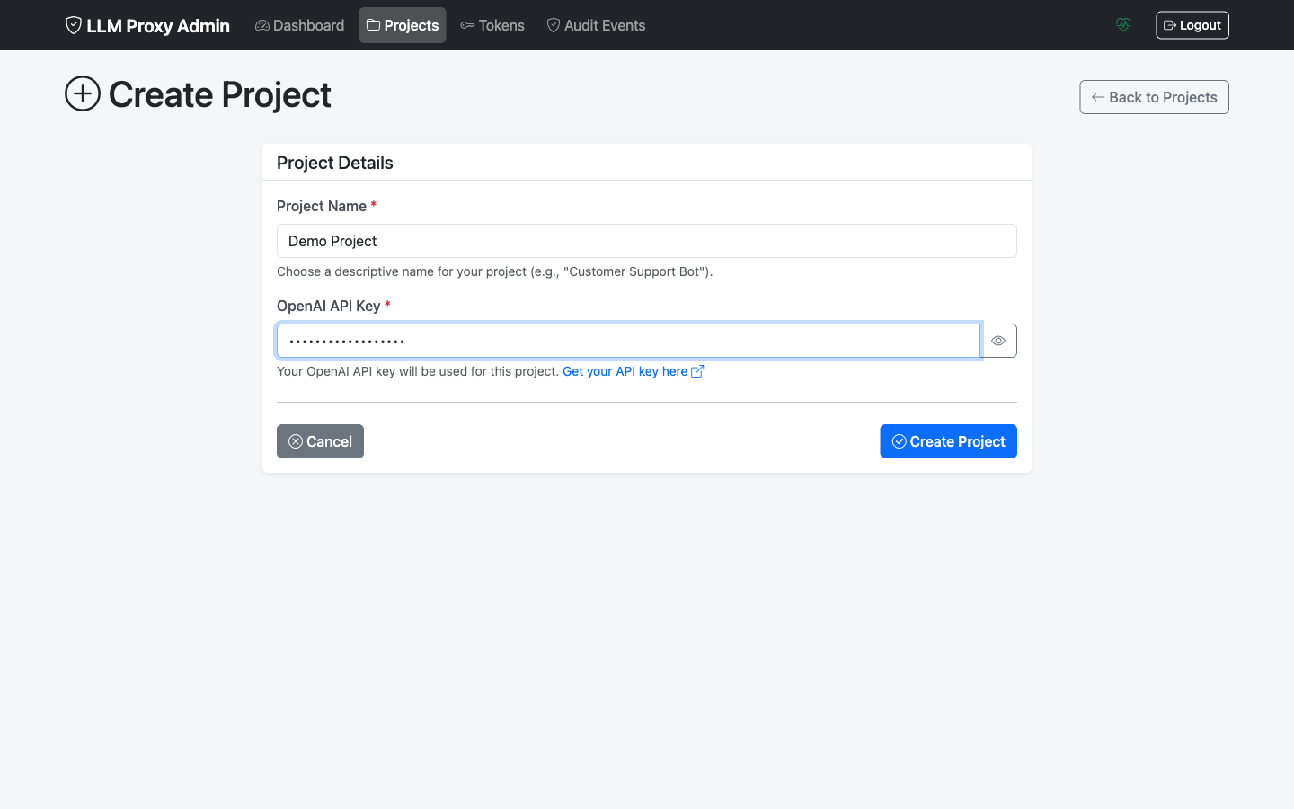 Create Project Filled